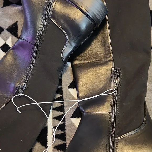 A New Day Tall Riding Boots Womens Black Size 6 Wide Calf - Picture 5 of 12